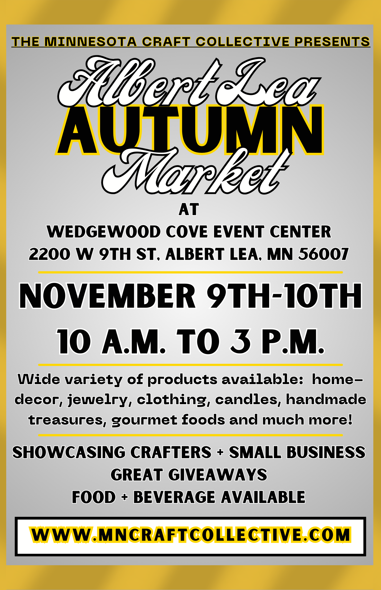 November 9th - 10th - Albert Lea Autumn Market