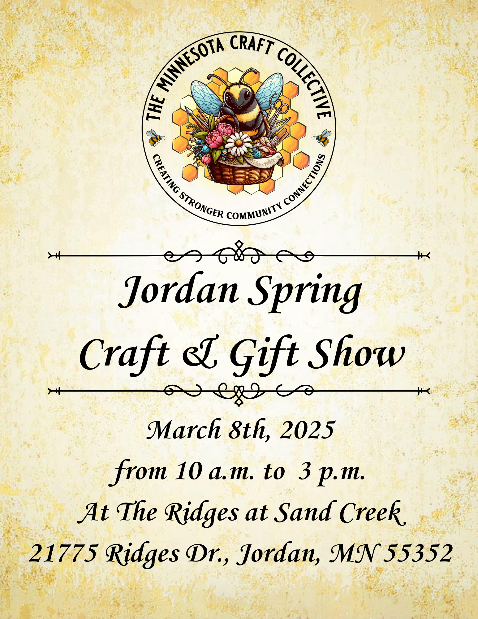 March 8th, 2025 Jordan Spring Craft Show Minnesota Craft Collective